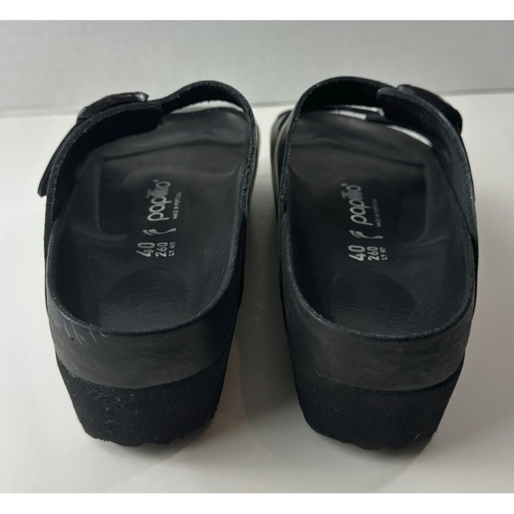 Birkenstock Papillio Arizona Flex Platform Sandals 2 Strap Buckle Black 40 L9 M7 - Picture 14 of 16